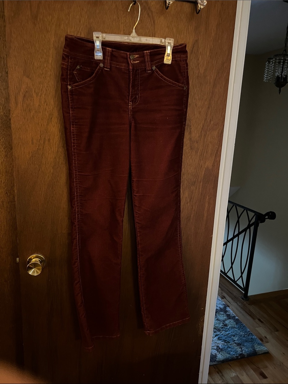 Women's Burgundy  Corduroy Jeans Size 8
